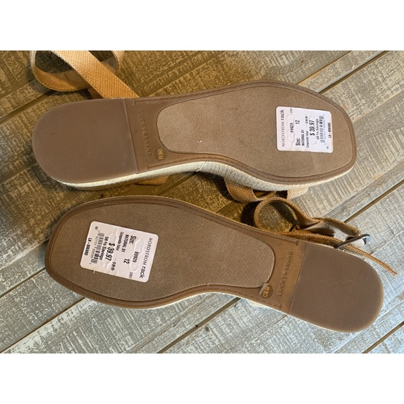 Lucky Brand Bikaro Natural Nude Open Toe Platform Ankle Strap Wedge Sandals NWT - Picture 3 of 5